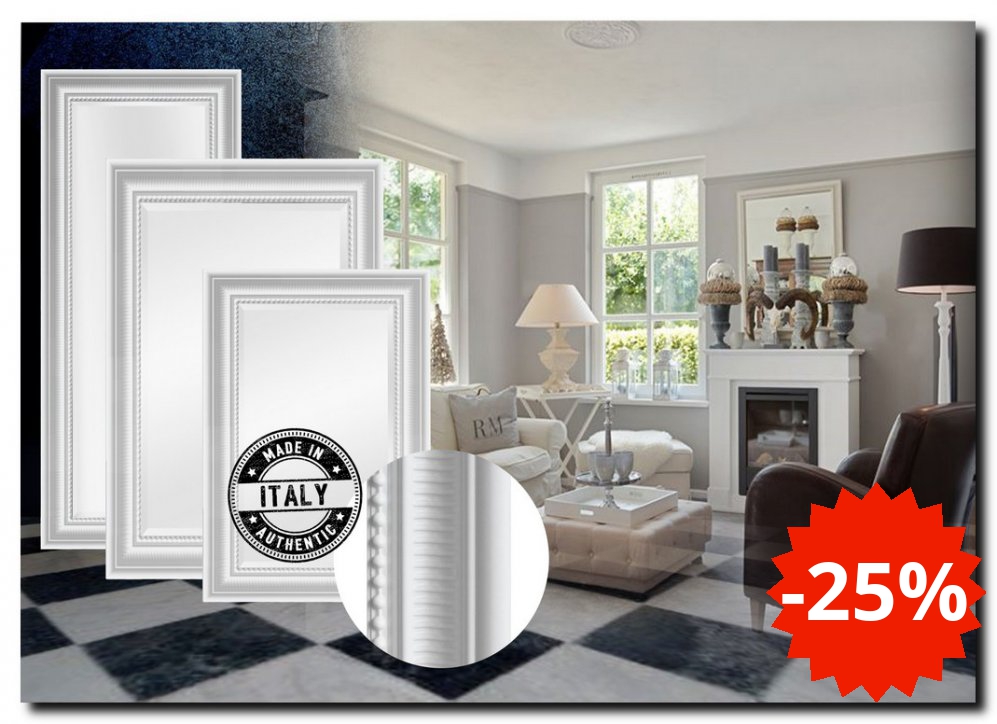 00aaM1036w Mirror Cesarino White