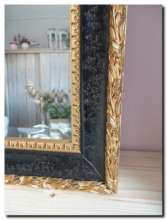 195-044 Mirror Ponzio Antiquegold-black