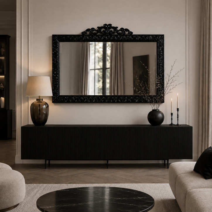 Muscorino 2 Mirror Vito Highgloss black 93x139cm