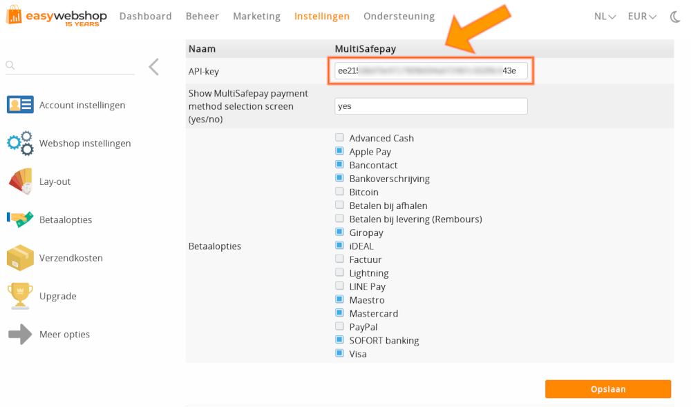 easywebshop-multisafepay-connection