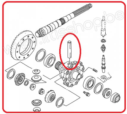 A0047-K3-5 Lock axle differential housing front + rear - new.