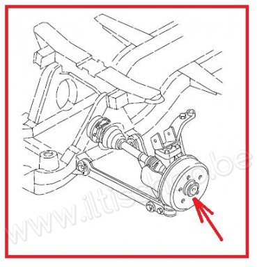 A1083U+A1084U-R6-3 Center nut + spring velocity shaft - used.