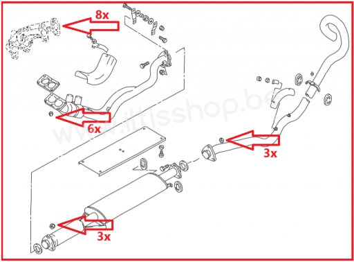 A0449-K5-5 Lock nut M8 exhaust system - new.