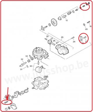 A0909-K5-1 M5x12mm bolt carburettor - new.
