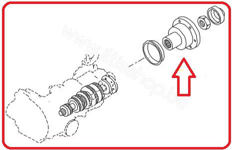 A0042U Flange gearbox side long cv shaft - used.