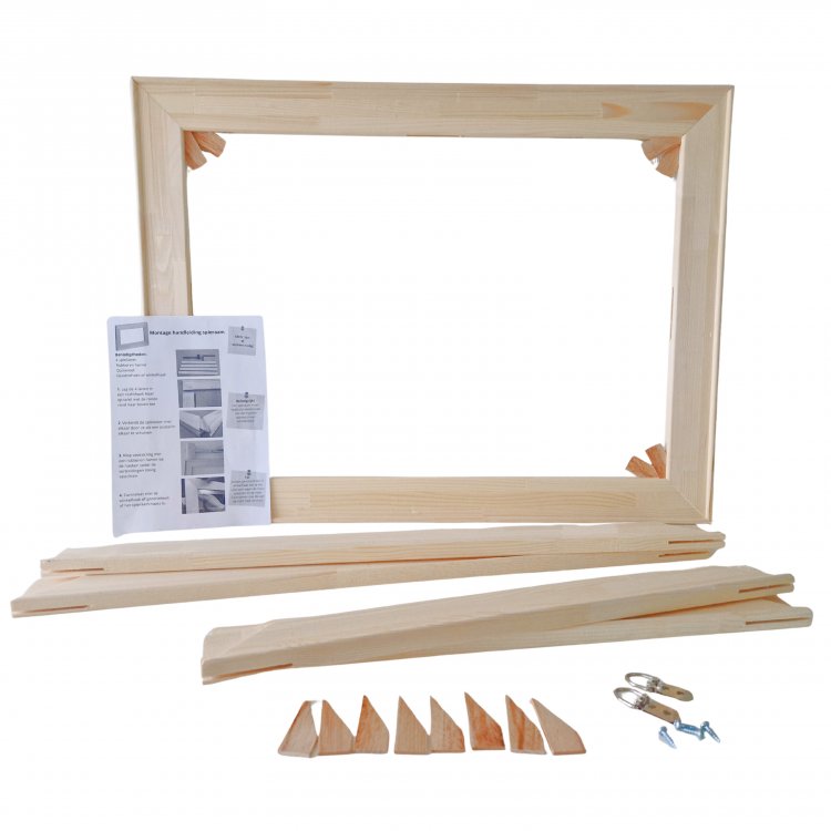 fSpie65 Pakket 60-95 Complete DIY Set incl. Hanging Brackets for Wide Stretcher Frame 65 mm up to 95 × 95 cm