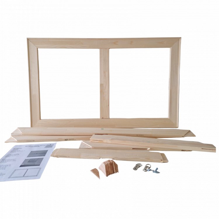 hSpie65 Pakket TL 95-160 Complete DIY Set incl. Hanging Brackets for Wide Stretcher Frame 65 mm with Centre Bar up to 95 × 160 cm