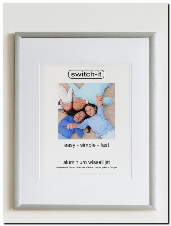 14.304 W Switch-it XL Aluminium Changeable Frames Matte Silver