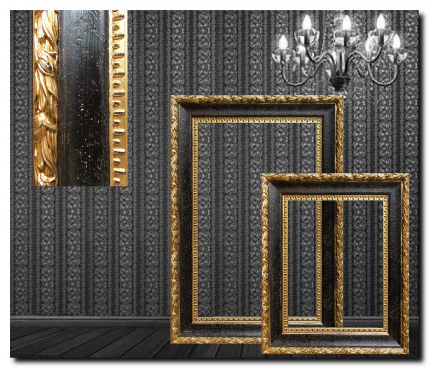 195-044 Painting frame Bernadotte Antiquegold-black