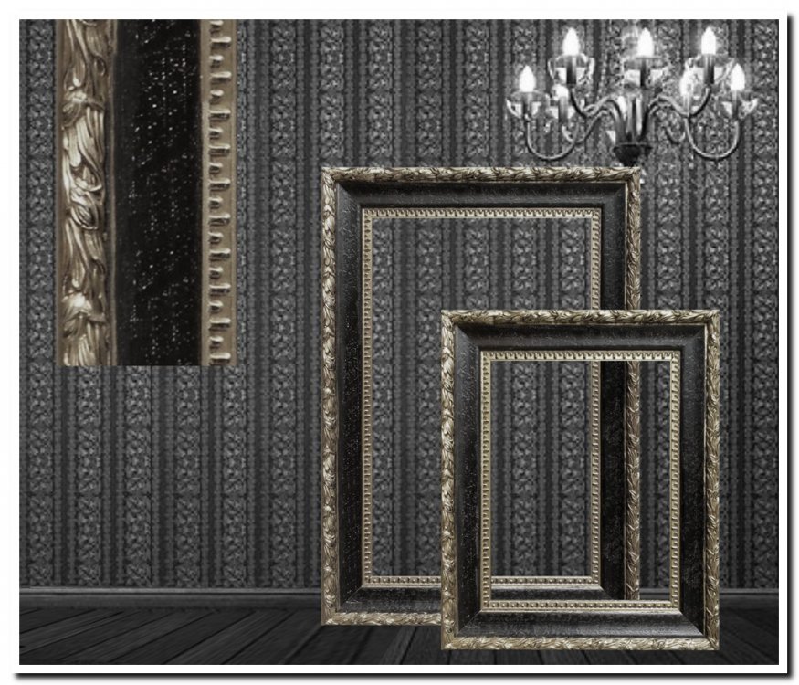 195-11.44 Painting frame Bernadotte Antiquesilver-black