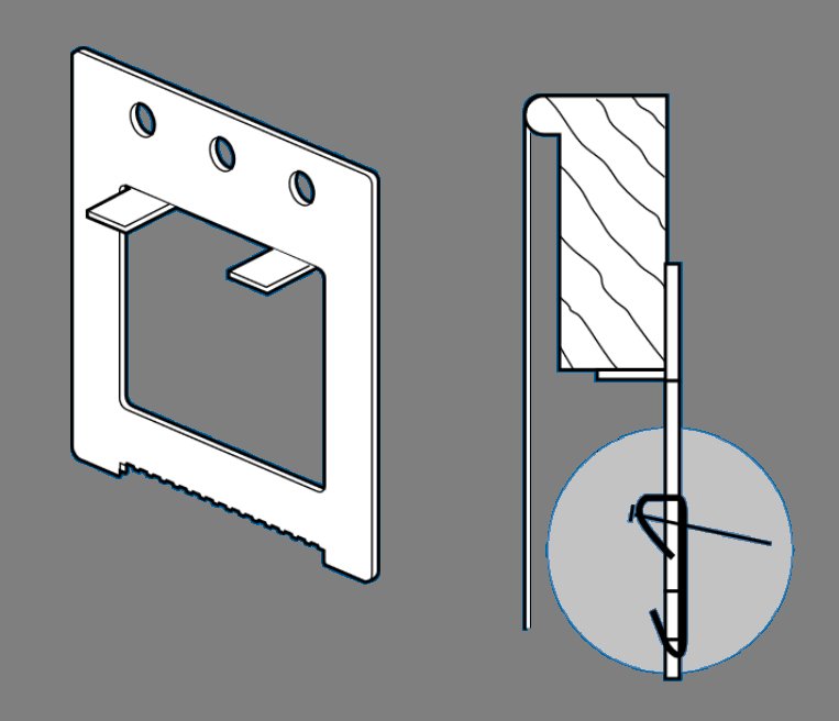Doe-het-zelf 'flat on the wall' spieraam hanger Mounting Kit ‘Flat on the Wall’ for Stretcher Frames