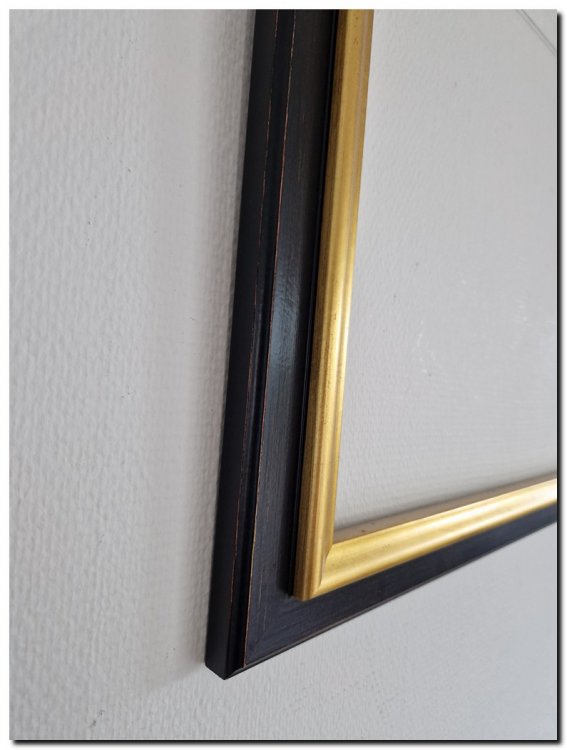 Grote Lijst zwart met goud outlet 90x120cm
