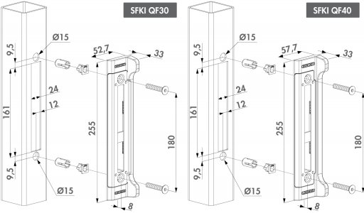 241140 INSERT STAINLESS STEEL KEEP FOR FORTYLOCK Item No. SFKI-QF40